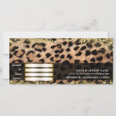 Carte Certificat Cadeau Paillettes Dorées Léopard Guépar (Dos)