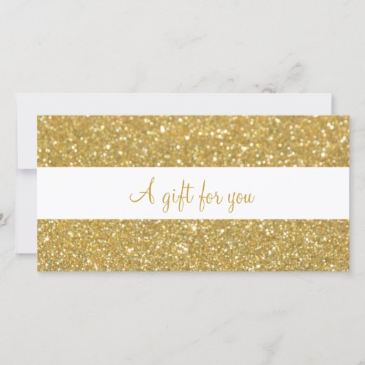Carte Certificat Cadeau Paillettes Or Chic (Devant)