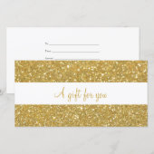 Carte Certificat Cadeau Paillettes Or Chic (Devant / Derrière)