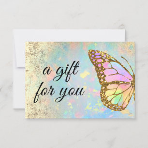 Carte certificat cadeau papillon coloré