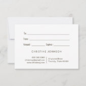 Carte certificat cadeau papillon d'or (Dos)