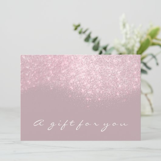 Carte Certificat cadeau Parties scintillant argent gris  (Debout devant)