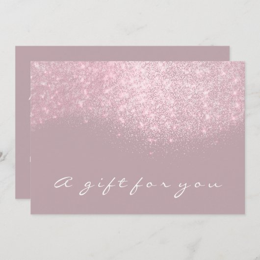 Carte Certificat cadeau Parties scintillant argent gris  (Devant / Derrière)