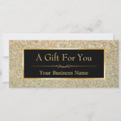 Carte Certificat cadeau Parties scintillant or tendance  (Devant)