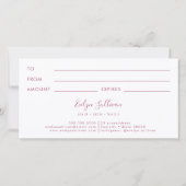 Carte certificat cadeau parties scintillant pastel aquar (Dos)