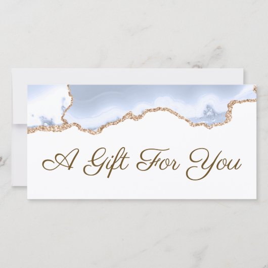 Carte certificat cadeau pastel blue agate (Devant)