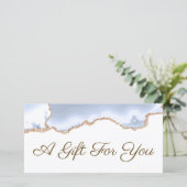 Carte certificat cadeau pastel blue agate (Debout devant)