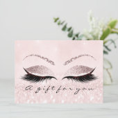 Carte Certificat cadeau Pastel Lashes Rose Lashes Beauty (Debout devant)