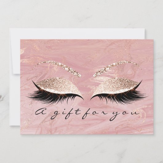 Carte Certificat cadeau Pastel Lashes Rose Lashes Maquil (Devant)