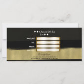 Carte Certificat Cadeau Peinture Noir & Or Glam Moderne (Dos)