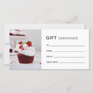 Carte Certificat Cadeau Personnalisé Boulangerie QR Blan