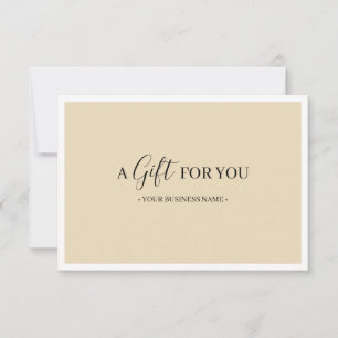 Carte Certificat Cadeau Personnalisé Cadre Blanc Chic