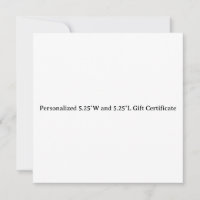 Certificat cadeau personnalisé de 5,25″ de largeur