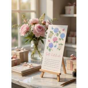 Carte Certificat-cadeau personnalisé d'hydrangea à l'aqu