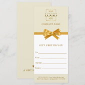 Carte Certificat Cadeau Personnalisé Entreprise Branchée (Devant / Derrière)