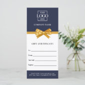 Carte Certificat Cadeau Personnalisé Entreprise Chic et (Debout devant)