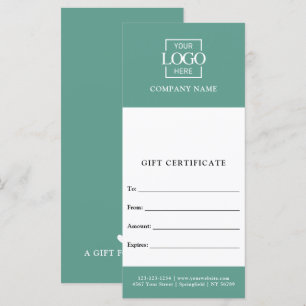 Carte Certificat Cadeau Personnalisé Entreprise Moderne