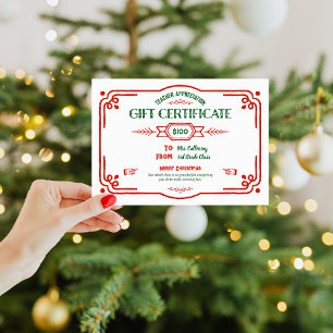 Carte Certificat cadeau personnalisé pour remerciement d