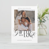 Carte Certificat cadeau photo minimaliste (Debout devant)