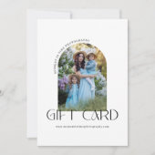 Carte Certificat cadeau photo minimaliste Arch (Devant)