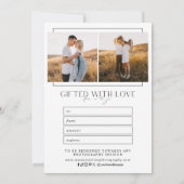 Carte Certificat cadeau photo minimaliste Arch (Dos)