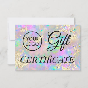 Carte certificat cadeau pierre opale logo