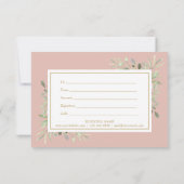 Carte Certificat cadeau Pink And Gold Script Greenery (Dos)