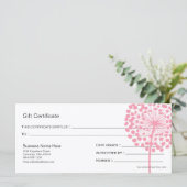 Carte Certificat cadeau Pink Dandelion Flower Design 4 (Debout devant)
