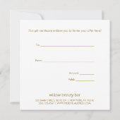 Carte Certificat cadeau Pink Floral Watercolor (Dos)