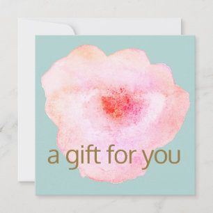 Carte Certificat cadeau Pink Floral Watercolor