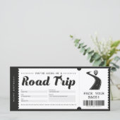 Carte Certificat cadeau pour billet de voyage surprise (Debout devant)