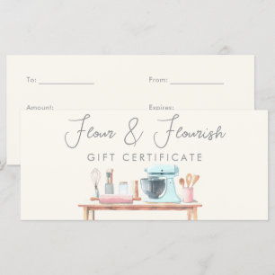 Carte Certificat Cadeau pour Chef Pâtissier de Boulanger