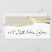 Carte Certificat cadeau pour pinceau or - Brush Strokes (Devant)