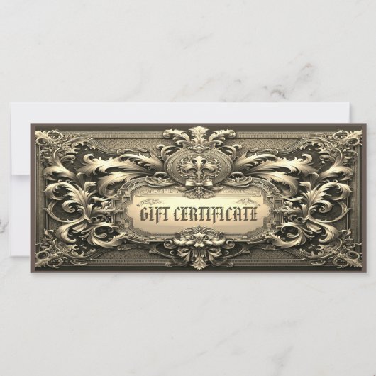 Carte Certificat cadeau Pourcentage or (Dos)