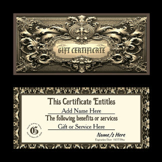 Carte Certificat cadeau Pourcentage or
