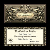 Carte Certificat cadeau Pourcentage or