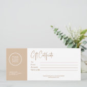 Carte Certificat cadeau professionnel de script professi (Debout devant)