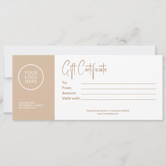 Carte Certificat cadeau professionnel de script professi (Devant)