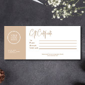 Carte Certificat cadeau professionnel de script professi