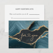 Carte CERTIFICAT CADEAU PROFESSIONNEL | Marbre Moderne O (Devant / Derrière)