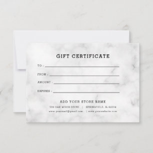 Carte Certificat cadeau professionnel minimaliste avec l
