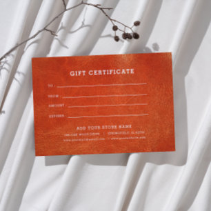 Carte Certificat cadeau professionnel minimaliste avec l