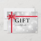 Carte CERTIFICAT CADEAU PROFESSIONNEL | Moderne | Ruban  (Devant)