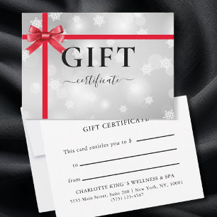 Carte CERTIFICAT CADEAU PROFESSIONNEL   Moderne   Ruban 