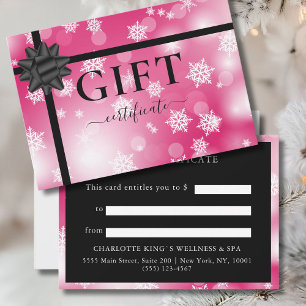 Carte CERTIFICAT CADEAU PROFESSIONNEL   Moderne   Ruban 