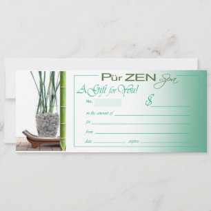 Carte Certificat cadeau Pur Zen (aqua)