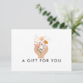 Carte Certificat Cadeau QR-Code du Salon Floral Céleste (Debout devant)