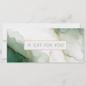 Carte Certificat Cadeau QR Code en Marbre Vert Luxe Or (Devant)