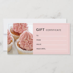 Carte Certificat Cadeau QR Rose pour Boulangerie Photo