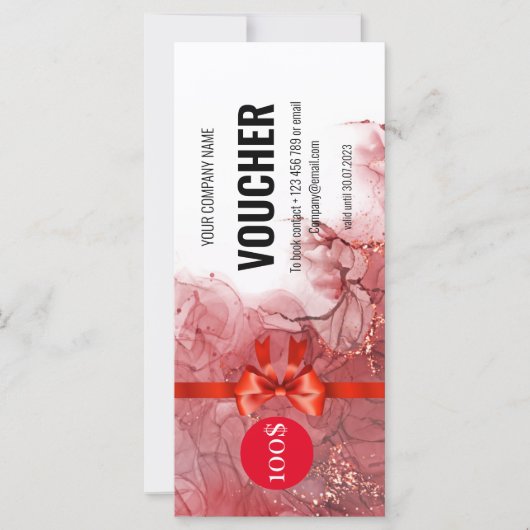 Carte Certificat cadeau Red Marble (Devant)
